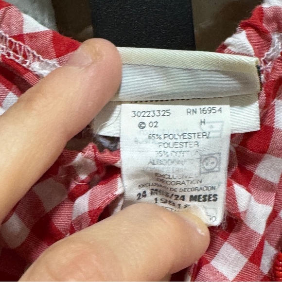 Vintage 2002 Ladybug top gingham toddler bow beaded embroidery baby girl dress - Picture 6 of 7